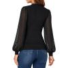 imageLYANER Womens Mesh Long Sleeve Shirts Mock Neck Fall Winter Casual Blouse TopsBlack