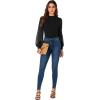 imageLYANER Womens Mesh Long Sleeve Shirts Mock Neck Fall Winter Casual Blouse TopsBlack