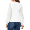 imageLYANER Womens Mesh Long Sleeve Shirts Mock Neck Fall Winter Casual Blouse TopsWhite