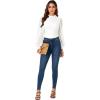 imageLYANER Womens Mesh Long Sleeve Shirts Mock Neck Fall Winter Casual Blouse TopsWhite