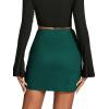 imageLYANER Womens Faux Suede Solid High Waist TwistFront Zipper Mini ALine Short SkirtDark Green