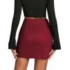 imageLYANER Womens Faux Suede Solid High Waist TwistFront Zipper Mini ALine Short SkirtWine Red