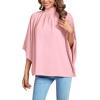 imageLYANER Womens Mock Neck Pleated Batwing Sleeve Drape Tie Back Blouse Shirt TopPink
