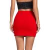 imageLYANER Womens Basic Criss Coss Knot Front Elastic Waist Bodycon Short SkirtRed
