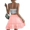 imageLYANER Womens Elastic Waist Self Tie Pullover Scallop Hem Pleated Casual Mini SkirtLight Pink