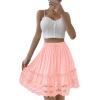 imageLYANER Womens Elastic Waist Self Tie Pullover Scallop Hem Pleated Casual Mini SkirtLight Pink