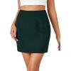 imageLYANER Womens High Waist Slim Fit Zipper Basic Short Bodycon Pencil Mini SkirtDark Green