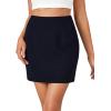 imageLYANER Womens High Waist Slim Fit Zipper Basic Short Bodycon Pencil Mini SkirtNavy Blue