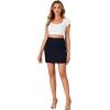 imageLYANER Womens High Waist Slim Fit Zipper Basic Short Bodycon Pencil Mini SkirtNavy Blue