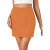 imageLYANER Womens High Waist Slim Fit Zipper Basic Short Bodycon Pencil Mini SkirtPumpkin Orange