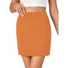 imageLYANER Womens High Waist Slim Fit Zipper Basic Short Bodycon Pencil Mini SkirtPumpkin Orange