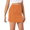 imageLYANER Womens High Waist Slim Fit Zipper Basic Short Bodycon Pencil Mini SkirtPumpkin Orange