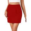 imageLYANER Womens High Waist Slim Fit Zipper Basic Short Bodycon Pencil Mini SkirtRed