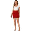 imageLYANER Womens High Waist Slim Fit Zipper Basic Short Bodycon Pencil Mini SkirtRed