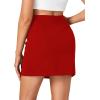 imageLYANER Womens High Waist Slim Fit Zipper Basic Short Bodycon Pencil Mini SkirtRed