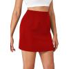 imageLYANER Womens High Waist Slim Fit Zipper Basic Short Bodycon Pencil Mini SkirtRed