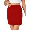 imageLYANER Womens High Waist Slim Fit Zipper Basic Short Bodycon Pencil Mini SkirtRed