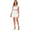 imageLYANER Womens High Waist Slim Fit Zipper Basic Short Bodycon Pencil Mini SkirtWhite
