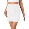 imageLYANER Womens High Waist Slim Fit Zipper Basic Short Bodycon Pencil Mini SkirtWhite