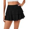 imageLYANER Womens Ruffle Double Layered High Waist A Line Mini Short Skirt with Shorts Cute SkortBlack