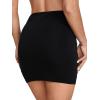 imageLYANER Womens Sexy Ruched Pleated Split Slit Hem High Waist Bodycon Mini Short SkirtBlack
