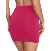 imageLYANER Womens Sexy Ruched Pleated Split Slit Hem High Waist Bodycon Mini Short SkirtRose