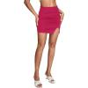 imageLYANER Womens Sexy Ruched Pleated Split Slit Hem High Waist Bodycon Mini Short SkirtRose