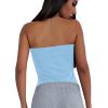imageLYANER Womens Sexy Sweetheart Neck Sleeveless Tube Tops Strapless Bustier Corset Bodysuit TopAzure