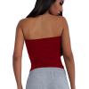 imageLYANER Womens Sexy Sweetheart Neck Sleeveless Tube Tops Strapless Bustier Corset Bodysuit TopPure Burgundy