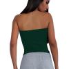 imageLYANER Womens Sexy Sweetheart Neck Sleeveless Tube Tops Strapless Bustier Corset Bodysuit TopPure Dark Green