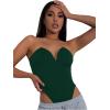 imageLYANER Womens Sexy Sweetheart Neck Sleeveless Tube Tops Strapless Bustier Corset Bodysuit TopPure Dark Green
