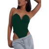 imageLYANER Womens Sexy Sweetheart Neck Sleeveless Tube Tops Strapless Bustier Corset Bodysuit TopPure Dark Green
