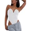 imageLYANER Womens Sexy Sweetheart Neck Sleeveless Tube Tops Strapless Bustier Corset Bodysuit TopPure White