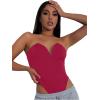 imageLYANER Womens Sexy Sweetheart Neck Sleeveless Tube Tops Strapless Bustier Corset Bodysuit TopRose