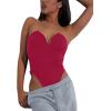 imageLYANER Womens Sexy Sweetheart Neck Sleeveless Tube Tops Strapless Bustier Corset Bodysuit TopRose