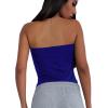 imageLYANER Womens Sexy Sweetheart Neck Sleeveless Tube Tops Strapless Bustier Corset Bodysuit TopRoyal Blue