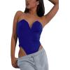 imageLYANER Womens Sexy Sweetheart Neck Sleeveless Tube Tops Strapless Bustier Corset Bodysuit TopRoyal Blue