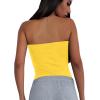 imageLYANER Womens Sexy Sweetheart Neck Sleeveless Tube Tops Strapless Bustier Corset Bodysuit TopYellow