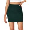 imageLYANER Womens High Waist Slim Fit Zipper Basic Short Bodycon Pencil Mini SkirtDark Green
