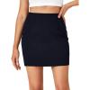 imageLYANER Womens High Waist Slim Fit Zipper Basic Short Bodycon Pencil Mini SkirtNavy Blue