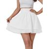 imageLYANER Womens Cute High Waist Layered Ruffle Hem Aline Skater Chiffon Short Mini SkirtWhite