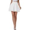 imageLYANER Womens Cute High Waist Layered Ruffle Hem Aline Skater Chiffon Short Mini SkirtWhite