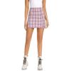 imageLYANER Womens Cute Split Front Plaid High Waist Zip Up Mini Bodycon SkirtPink