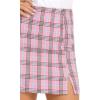 imageLYANER Womens Cute Split Front Plaid High Waist Zip Up Mini Bodycon SkirtPink