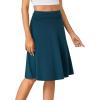imageLYANER Womens Knee Length Skirt Lightweight Ruched High Waist Skirts Casual Flared SkirtBlue