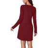 imageLYANER Womens Knit Crew Neck Long Sleeve Button Down Short Nightdress Sleepwear LoungewearWine Red