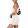 imageLYANER Womens Sexy One Shoulder Ruched Sleeveless Bodycon Mini Short DressBeige