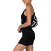imageLYANER Womens Sexy One Shoulder Ruched Sleeveless Bodycon Mini Short DressBlack
