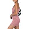 imageLYANER Womens Sexy One Shoulder Ruched Sleeveless Bodycon Mini Short DressDusty Pink