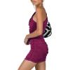 imageLYANER Womens Sexy One Shoulder Ruched Sleeveless Bodycon Mini Short DressMulberry